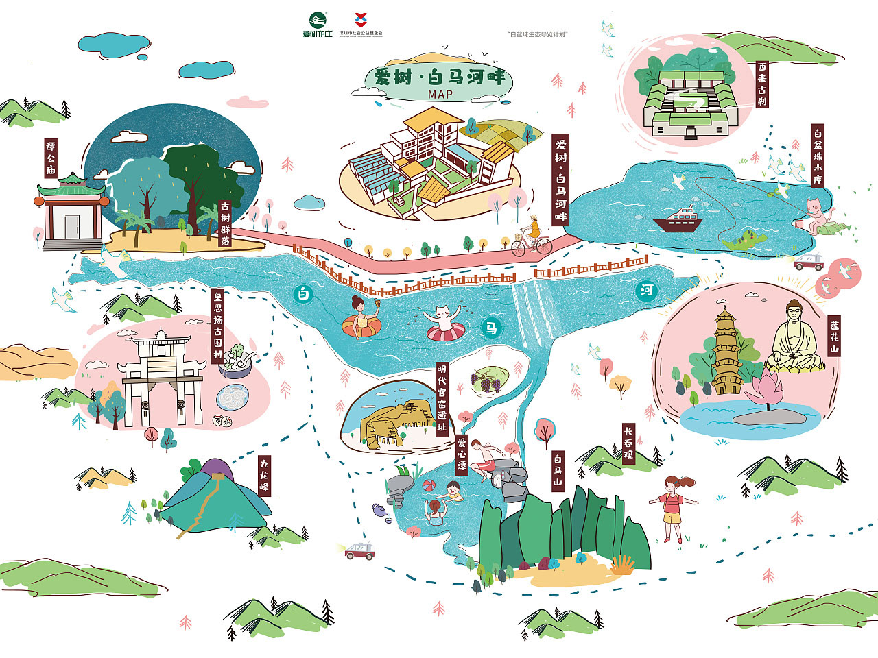 津南手绘地图景区的艺术表现